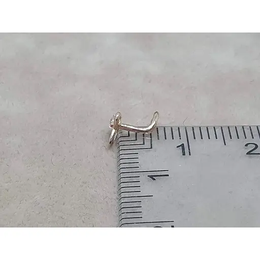 Золотая серьга-пирсинг Favoritum в нос с фианитом. 311140 - фото 6