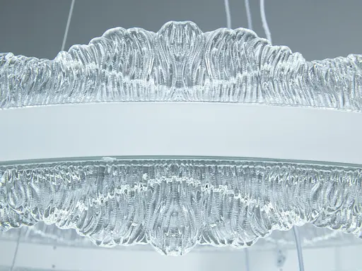 Люстра LED подвесная белая 140Вт 2 кольца пульт - фото 4