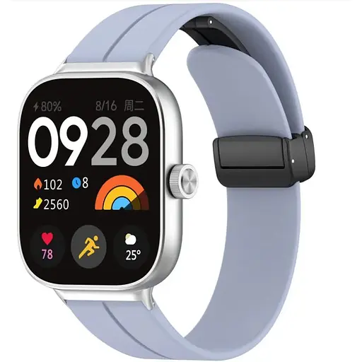 Ремешок DK CDK Silicone Sport Magnetic для Xiaomi Redmi Watch 4 (017766) (lilac / black) - фото 2