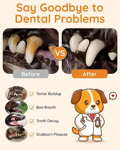 Засіб для видалення зубного нальоту для собак для перезаряджуваних зубів, набір для чищення зубів 12-в-1 - фото 3