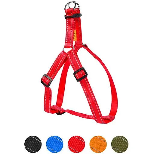 Шлейка Dog Extreme из нейлона регулируемая (ширина 25мм, В:60-90см) красная - фото 2