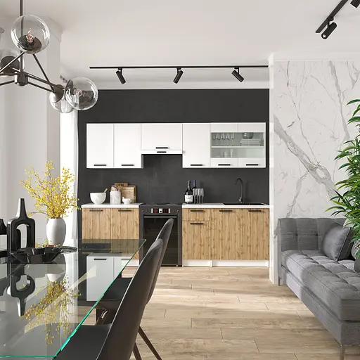 Кухня модульная MebelStar Nika 2,6 м Аляска белый/Дуб тахо (MBS-1469) - фото 3