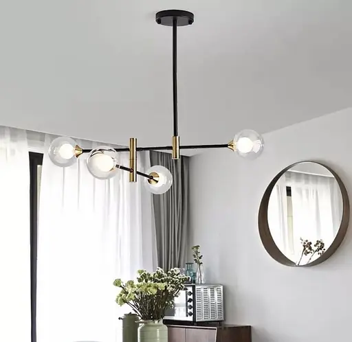 Дворівнева сучасна люстра з подвійним плафоном | Арт. AOC 7/4 | Line F - фото 5