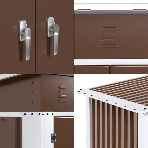 Хозблок-сарай металлический SS-03 с односкатной крышей 185х120х90 см Коричневый - фото 7