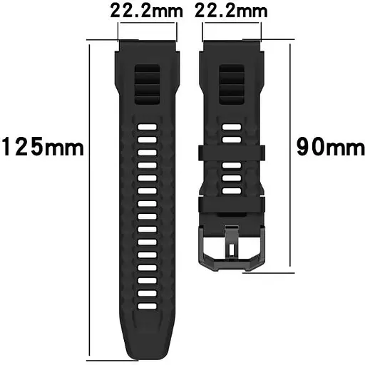 Ремешок DK Silicone Sport Band Classic для Xiaomi Amazfit T-Rex Ultra (black) - фото 4