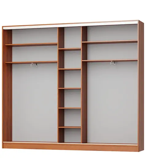 Шкаф-купе трехдверный MebelStar Уни AL 2ДСП/Зеркало 270x45x240 см Аляска серый (MBS-1973) - фото 2