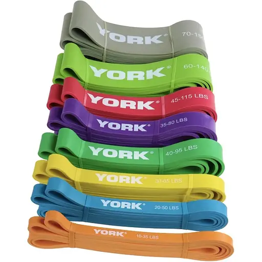 Резинка для фитнеса York Fitness 35-75кг - 2080x85x4,5 мм, серый - фото 8