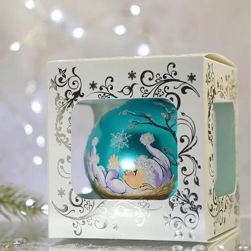 Ялинкова прикраса Санта Шоп Ельфік у гніздечку скло (4820001112474) - фото 4