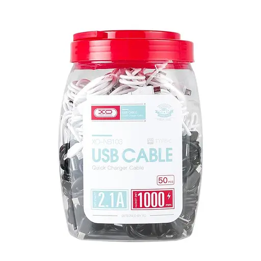 Кабель XO Type-C Bell usb cable 50 pcs/Bottle NB103 1 м 2.1A - фото 2