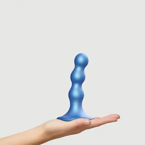 Насадка для страпону Strap-On-Me Dildo Plug Balls Blue Metallic S - фото 5