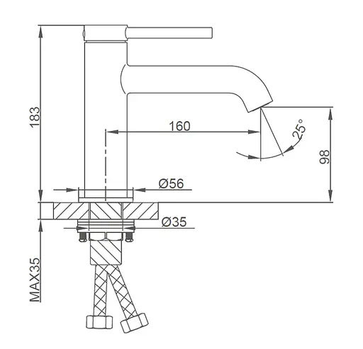 Змішувач для умивальника Gappo G1006-9 сірий Gungrey Графітовий хром - фото 4