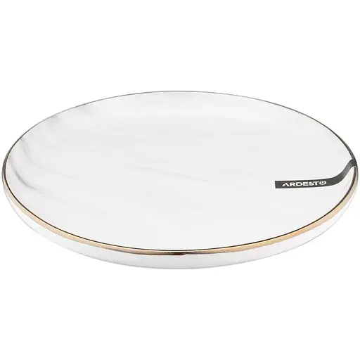 Тарілка десертна Ardesto 19 см Marmo біла AR2919MRW