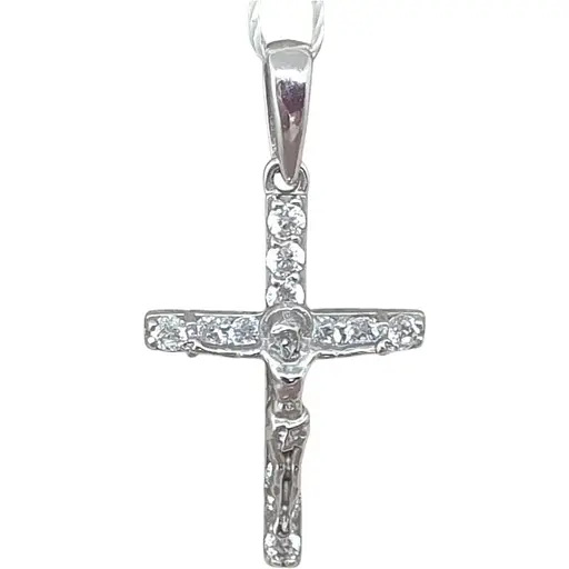 Золотий хрестик Імперія золота Розп'яття Христа з фіанітами. КР298БИ