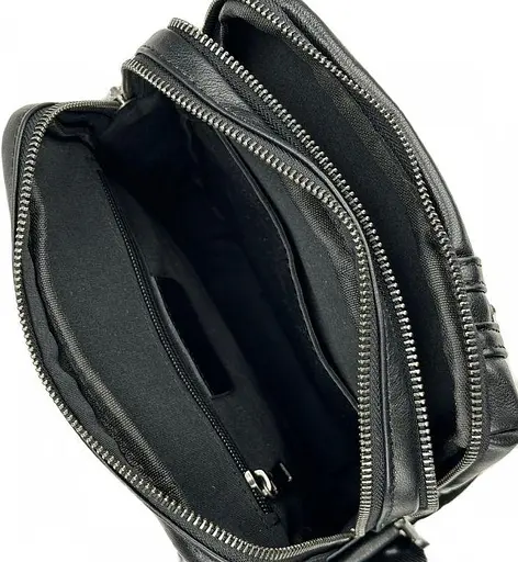 Мужская сумка кожаная через плечо черная TIDING BAG sum0028775 - фото 6