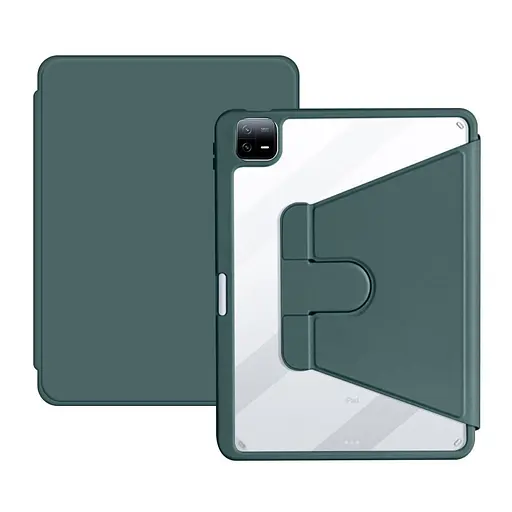 Чохол TPUCristal Pen holder 360 для Xiaomi Pad 7 / 7 Pro 11 2025 Темно-зелений - фото 2