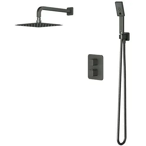 Душевая система с термостатом Omnires Parma grafit SYSPM11GR, Графит - фото 1