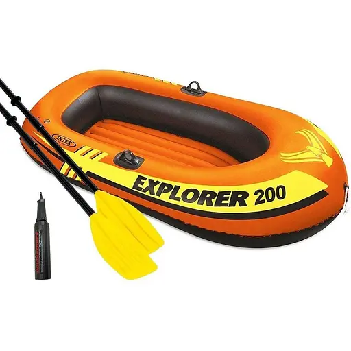 Човен для риболовлі Intex Explorer 58331 в комплекті весла + насос 185х94х41 см