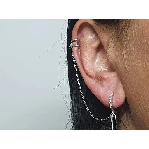 Срібна сережка-каффа Ірій на хелікс. 4999 - фото 2
