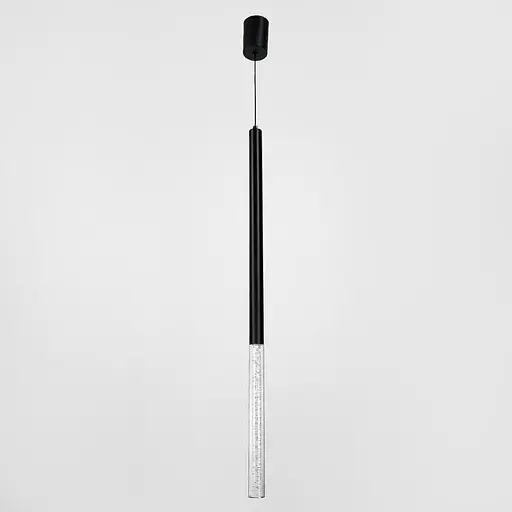 Чорний підвіс із скляним розсіювачем з ефектом бульбашок 81 см | Line F | Арт. MJ462/500+300 BK - фото 1