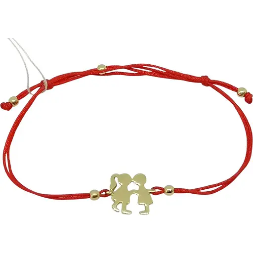 Браслет Столичная Ювелирная Фабрика Влюбленные из текстиля со вставками из золота. 321919Ж