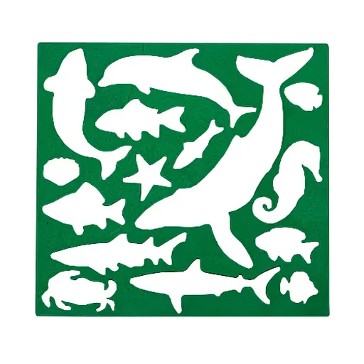 Трафарет дитячий "Морські мешканці" Атлас AS-0255, К-9067м - фото 1