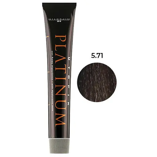 Професійна крем-фарба для волосся Hipertin Platinum 5.71 світлий пісочний шатен попелястий 60 мл - фото 1