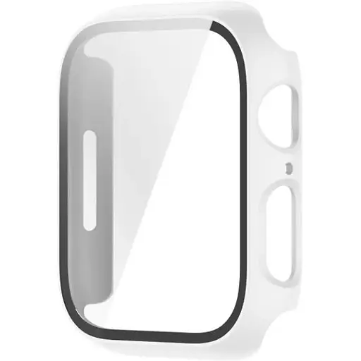 Чехол-накладка DK Пластик Soft-Touch Glass Full Cover для Apple Watch 45mm (white)