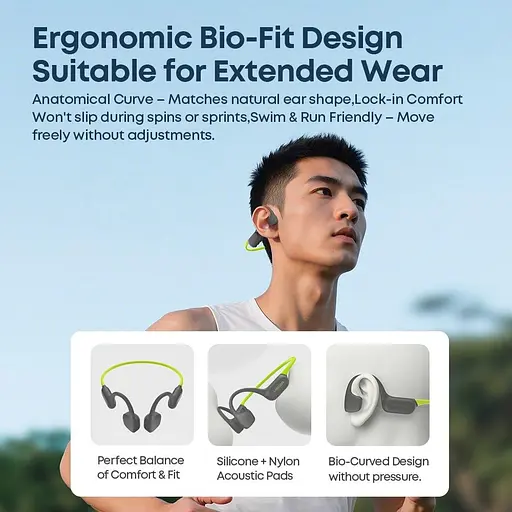 Беспроводные костные наушники Langsdom BE23 для плавания, бассейна и спорта 32 Гб черный - фото 4