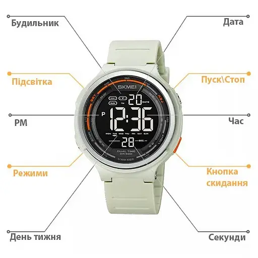 Мужские наручные часы Skmei 1841 Серый - фото 10