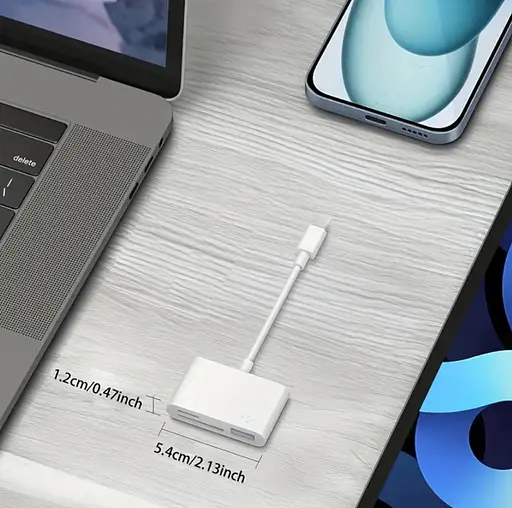 Універсальний кардридер 3-в-1 (SD/TF/CF) з Type-C і USB-портами, OTG-адаптер для телефонів, ноутбуків та ін. - фото 11