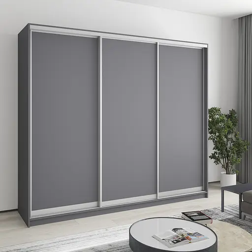 Шафа-купе тридверна MebelStar Комбо AL 3ДСП 240x60x210 см Антрацит (MBS-3300)