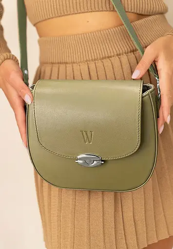 Жіноча шкіряна сумка Naomi оливкова - фото 2