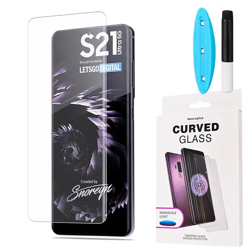 Захисне скло DK для Samsung Galaxy S21 Ultra 5G G998 UV Curved 011217 clear 2 шт. - фото 2