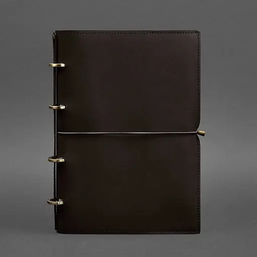 Шкіряний блокнот А4 на кільцях (Софт-бук) 9.0 в м'якій обкладинці коричневий - фото 7