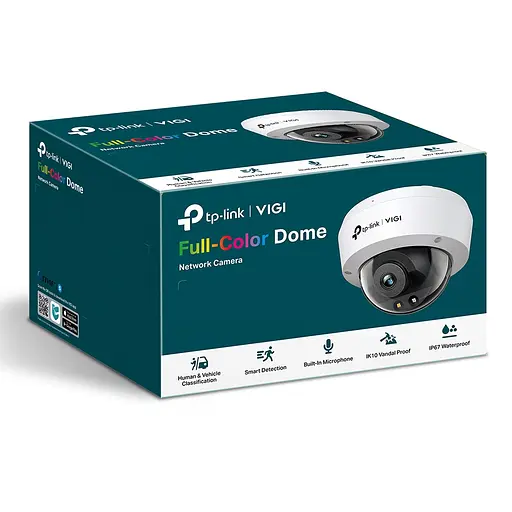 IP-Камера TP-Link VIGI C250-2.8, PoE, 5Мп, 2,8 мм, H265+, IP66, Dome, кольорове нічне бачення, зовнішня - фото 10