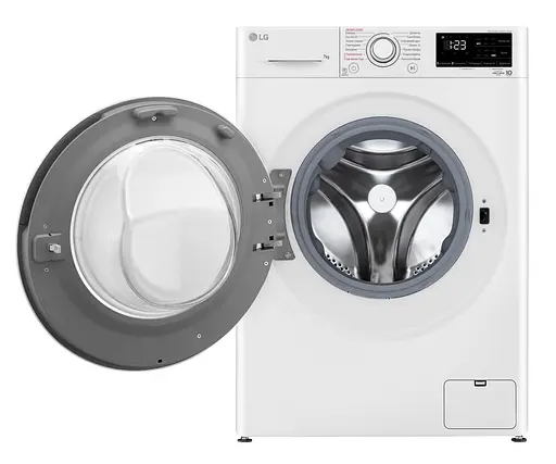 Стиральная машина LG фронтальная 7 кг 1200 A+++ 48 см дисплей пара инвертор белый - фото 3