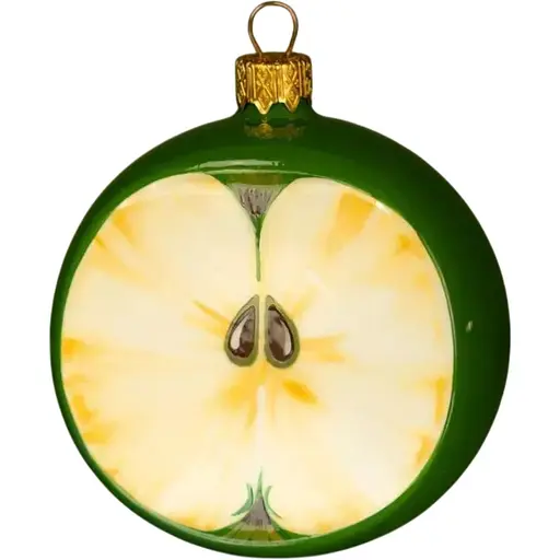 Ялинкова прикраса Різдвяні історії Половина зеленого яблука скло (4820001046250)