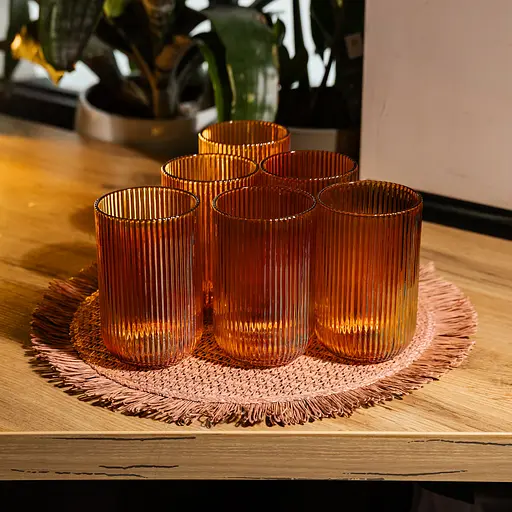 Набір склянок 6 штук 350 мл для лимонадів соку води коктейлів склянки скляні для напоїв Yiwu HP-19-208 - фото 2