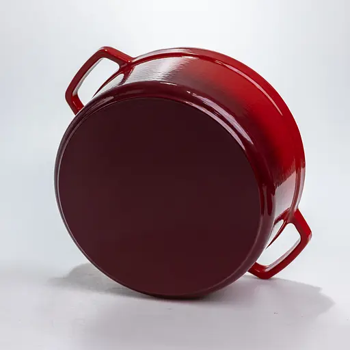 Чугунная кастрюля 4.5 л эмалированная с крышкой посуда для тушения запекания Красный Premium Cookware HP-1-19-RED - фото 8