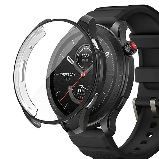 Комплект Tamister для годинника Amazfit GTR4 чорний (чохол + металевий ремінець 22 мм) - фото 5