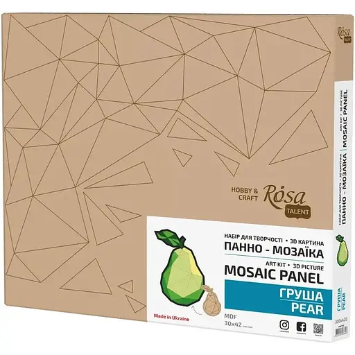 Набір для творчості Rosa Talent 3D картина панно-мозаїка Груша МДФ 30х42 см