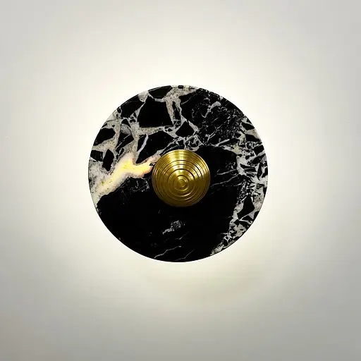 Бра из мрамора черного цвета Ø 20 см Line F Арт. WSC3-200 BK - фото 5