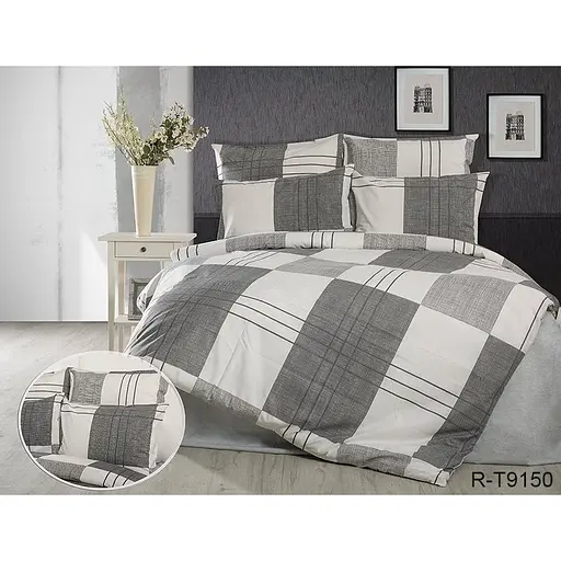 Комплект постільної білизни TAG Tekstil з компаньйоном 2-спальний 000210487 (R-T9150)