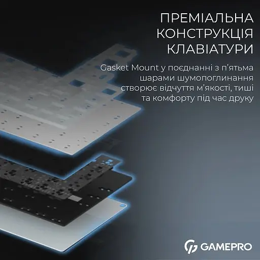 Клавіатура бездротова GamePro Asgard Valhalla Pro 75% Wireless/Bluetooth/USB Black with display (MK160B-D-Pro) - фото 6