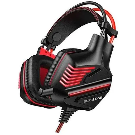 Дротова гарнітура Borofone BO101 Racing, USB, 3.5mm, 2m, Чорно-Червоний