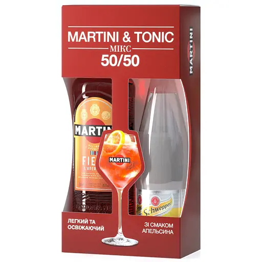 Набір: вермут Martini Fiero 14.9% 0.75 л + тонік Schweppes 0.75 л (785610)