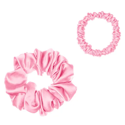 Набір із 2 шовкових резинок для волосся Чумацький Шлях S+L - два режими фіксації рожевий (1241-02) - фото 1