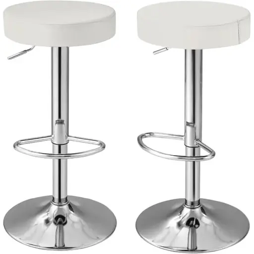 Комплект барных стульев Costway Loreto с круглым сиденьем белый