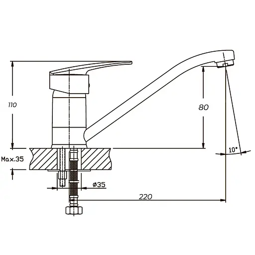 Смеситель для кухни Haiba Agat 004 HB0004 Хром - фото 2