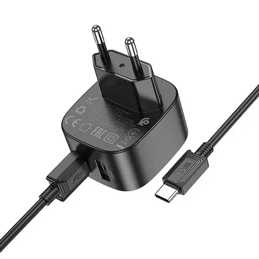 Сетевое зарядное устройство Hoco CS31A 2 х USB + кабель Type-C - фото 9